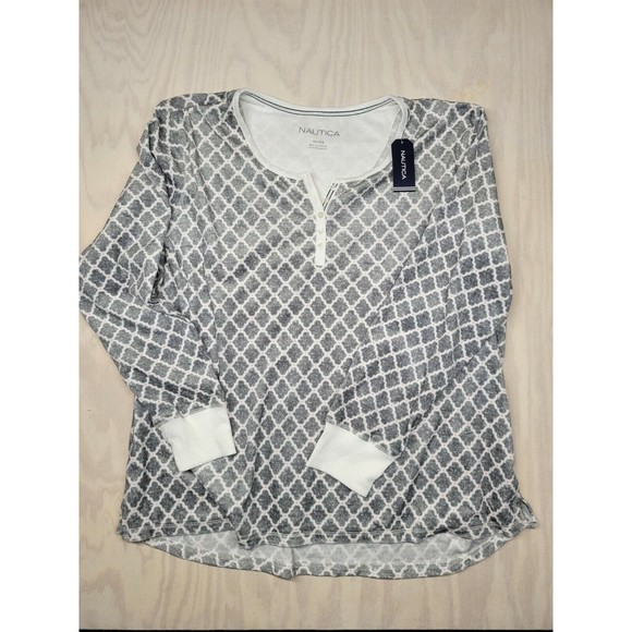 Nautica Women's SZ XXL Pajama Lounge Top Long Sleeve Butter Soft New - Picture 1 of 7